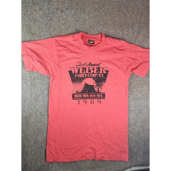 Screen Stars Other - Vintage Weber Family Campout Shirt 1989 Medium Single Stitch Dad Screen Stars